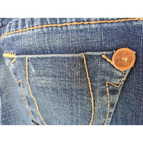 True Religion Bella Heritage Big T Jeans Flare Button Fly Low Rise Size 29X34 - Picture 6 of 9